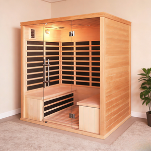 غرفة ساونا كهربائية داخلية/خارجية بالأشعة تحت الحمراء من KLAFIN لـ 2-3 أشخاص - تصميم عصري للشقق والفلل مع ضمان لمدة 4 سنوات - Product Image 1