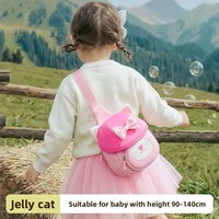 Bolsa de Pecho/Cintura con Diseño de Cara de Gato, Moderna y Versátil, para Niños y Niñas de 3 a 6 Años, Material de Neopreno, Pequeña Capacidad
