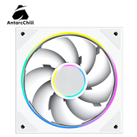 Ventilador de Refrigeración para Computadora AntarcChill Blanco de 120 mm, Rodamiento Fluido, 4 Pines PWM, Bajo Ruido, Alto Flujo de Aire, Carcasa de Plástico, Directo de Fábrica