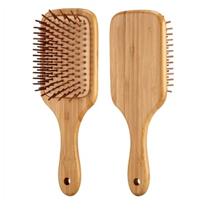Large Size <strong>Bamboo</strong> Paddle <strong>Hairbrush</strong> With <strong>Bamboo</strong> Bristle for Stimulate Scalp and Blood Flow <strong>Bamboo</strong> Hair Brush - Product Image 3