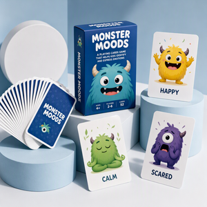 Cartes à Jouer Personnalisées Premium Édition Émotions Monstres pour Enfants |   Boîte <span class=keywords><strong>en</strong></span> carton éducative pour l'apprentissage de l'intelligence émotionnelle <span class=keywords><strong>en</strong></span> famille - Product Image 5