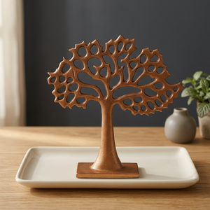 Escultura de Árbol de Aluminio Jaffs Exports con Patrón de Follaje, Figura Artística Hecha a Mano y Ecológica para Decoración de Mesa de Salón - Product Image 4