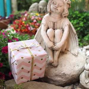 Gói Quà Sinh Nhật Em Bé Tắm Giấy Nghệ Thuật Giấy Gói Thủ Công Trang Trí Hình Tròn Ngôi Sao Sóng Màu Hồng Dễ Thương - Product Image 3