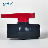 Vanne à boisseau sphérique UPVC YNTO manuelle OEM à installation rapide, 3/4"-2", noire, haute température, garantie 1 an, pour la récupération d'eau de toiture - Vente en gros usine