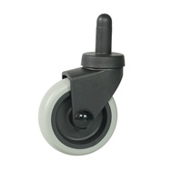 Roulettes robustes pour mobilier de magasin, roulement à billes simple en acier, roue en TPE avec tige plate pour petits meubles
