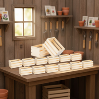 Mini panier de rangement pour maison de poupée, miniature en bois massif poli, durable, rectangulaire, caisse à lait, panier à fruits, petits paniers modèle pour