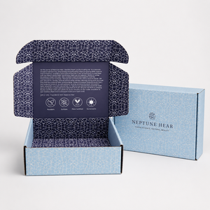 Own Factory Premium Custom Full Surface Printed Texture Aircraft <b>Box</b> Custom Logo Light Blue Navy Contrast Corrugated <b>Mailing</b> <b>Box</b> - Product Image 1