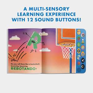 Libro de sonido de <span class=keywords><strong>vocabulario</strong></span> interactivo español-inglés para niños, tablero de bebé parlante de 12 botones, tablero de Educación Temprana, aprendizaje de impresión - Product Image 4