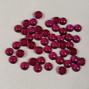 5 #   Corindón Rubí, Forma Redonda, Cabujón de Base Plana, Gema Sintética Suelta para Joyería - Product Image 1