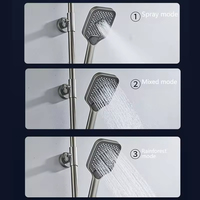 Ensemble de douche de salle de bain moderne à affichage numérique et 4 fonctions Ensemble de douche murale à eau chaude et froide à effet de pluie