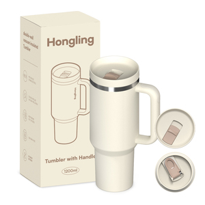 Mug de voyage isotherme Hong Ling avec poignée stable, couvercle à paille anti-fuite, <span class=keywords><strong>isolation</strong></span> sous vide durable pour toutes les conditions météorologiques - Product Image 1