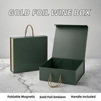 Boîte pliante rigide en carton magnétique avec estampage à chaud or et argent, laminage mat, emballage cadeau en papier plat personnalisé