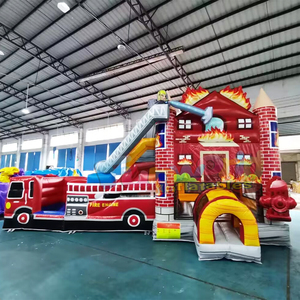 Castillo inflable multifuncional de bomberos, castillo hinchable comercial con tobogán para niños. - Product Image 6