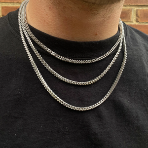 Cadena Franco <span class=keywords><strong>de</strong></span> Plata Maciza 925, Cadena Franco Cuadrada <span class=keywords><strong>de</strong></span> Plata <span class=keywords><strong>de</strong></span> Ley, Collar Unisex, Cadena <span class=keywords><strong>de</strong></span> Eslabones Cerrados <span class=keywords><strong>para</strong></span> <span class=keywords><strong>Hombre</strong></span> y Mujer - Product Image 2