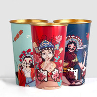 16oz 22Oz 46Oz biodégradable jetable barbecue papier seau feuille d'or papier seau brochette viande bouillie papier pot emballage tasses