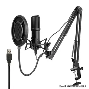 Yanmai Q10B Foldable Mic स्टूडियो कंडेनसर माइक्रोफोन रिकॉर्डिंग स्ट्रीमिंग यूएसबी माइक्रोफोन स्टैंड के साथ फिल्टर