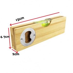 Wholesale Custom Natural Bamboo Wood Bottle Beer Opener With Mini <b>Level</b> - Product Image 2