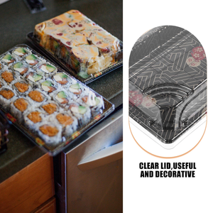 NOVISON Japanese Sushi Box Lids <b>Plastic</b> <b>Container</b> High Quality PET Disposable <b>Food</b> Grade Stamping Printed Cake Box Model - Product Image 3