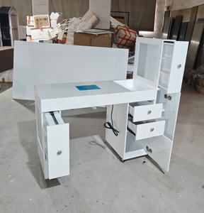 2026 Sober Modern White Wooden Manicure Table and <b>Chair</b> Set Luxury <b>pink</b> Single Seater Beauty Salon Nail Table <b>Desk</b> for Sale - Product Image 5