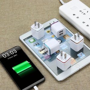 Custom Logo Power <b>Adapter</b> 5V 2.1A US <b>Plug</b> Charging Cube Block Dual <b>Usb</b> Cell Phone Charger - Product Image 4