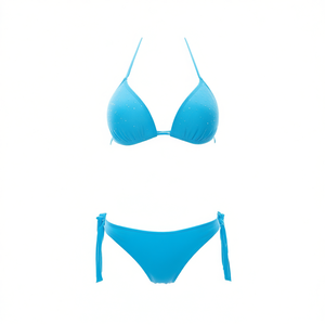 Costume da bagno bikini HDJ due pezzi blu taglie 42 44 46 48 con design con laccetti laterali per la spiaggia - Product Image 1