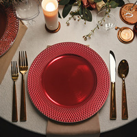 Assiette de présentation ronde en plastique de style Instagram, vintage européen, luxe léger, pour banquets d'hôtel, mariages, et rangement de bijoux et de graines de melon