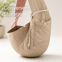 Sac de transport pour animaux de compagnie, bandoulière pour chien et chat, sac à bandoulière en nylon matelassé, laisse de sécurité ondulée, sangle réglable rembourrée, 7,5 kg, chiens de petite et moyenne taille