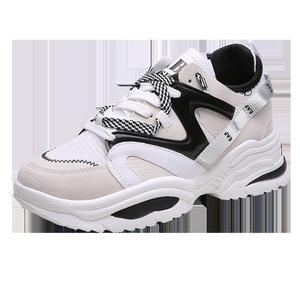 Chunky Shoes Mixed Colors <b>Round</b> Toe EVA Outsole Lace-up Platform Style All Seasons <b>Cushioned</b> Synthetic Upper - Product Image 4