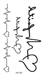 รอยสักชั่วคราวสีสันสดใสสติกเกอร์สักชั่วคราวรูปคลื่นไฟฟ้าหัวใจรอยสักชั่วคราวอนันต์ขายส่ง - Product Image 6