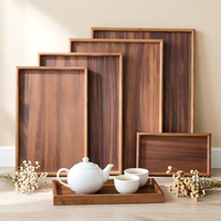 Plateau à thé en bois de noyer de style chinois de qualité supérieure pour le salon, pour servir des collations, des desserts et des ensembles de thé, élégant plateau de service en bois
