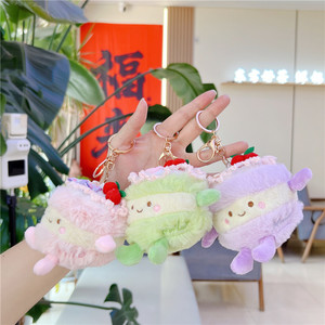 Promotional 3D Soft Plush <b>Keychain</b> Carabiner Cute Cartoon Kawaii Cake Pendant Charms Custom Cars <b>Anime</b> Claw Machine Eco-Friendly - Product Image 3