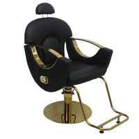Usine Miaosen Vente Directe Moderne Coiffure Beauté Barber Chaise Hydraulique Recliner Chaise de Salon avec Base en Or