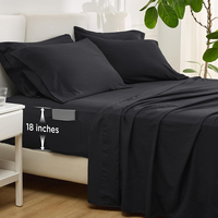 Parure de lit 6 pièces en microfibre écologique 600TC style européen, tissée douce, comprenant taies d'oreiller et housse de couette – Meilleures ventes