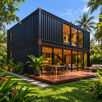 Nouvelle maison modulaire conteneurisée de type double étage, de haute qualité, pour l'Australie, avec chambre et restaurant en conteneur maritime