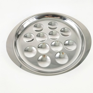 Offre Spéciale gros Plateau À Huîtres Français <span class=keywords><strong>6</strong></span> yeux Escargot plat rond en acier inoxydable escargot plat - Product Image 6