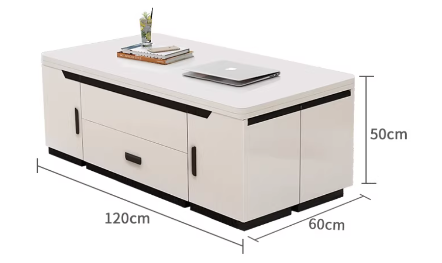 1,2 m in Legno Massello con Vetro Bianco e 4 Sgabelli
