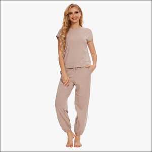 Conjunto de Pijama Informal para Mujer, Ropa de Dormir Suave de Algodón, Pijamas Cómodos de Manga Corta, Ropa de Estar por Casa - Product Image 2