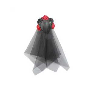 Conjunto de Disfraz de Día de Muertos PESENAR - Guantes de Encaje, Medias, Falda con Velo y Tocado para Halloween y Carnaval - Product Image 6