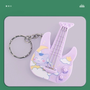 Wholesale Mini Electric Guitar Shaped Keyring Playable String Music Toy Cartoon Animal <b>Backpack</b> For <b>Children</b> Key Accessories - Product Image 2