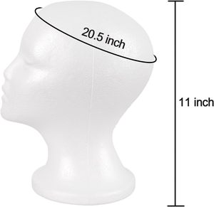 <span class=keywords><strong>Tête</strong></span> de <span class=keywords><strong>Mannequin</strong></span> Femme en Polystyrène Blanc - Support Multifonctionnel pour Perruques, Présentation et Rangement - Product Image 3