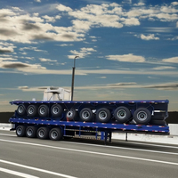 Semi-remorque plateau multifonctionnelle à 4 essieux de 20 pieds pour le transport de machines lourdes et d'équipements d'ingénierie vers l'Afrique