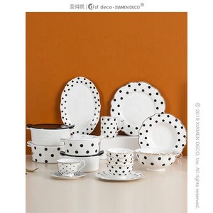 Service <span class=keywords><strong>de</strong></span> table en céramique nordique <span class=keywords><strong>de</strong></span> la série Polka Dot - Product Image 3