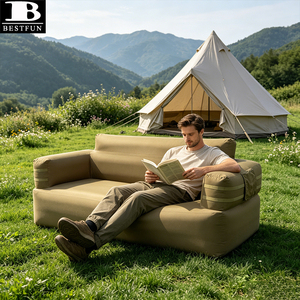 Canapé gonflable résistant aux perforations, adapté aux animaux domestiques, pour 2 personnes, chaise gonflable de camping, chaise longue multifonctionnelle, lit pour la maison - Product Image 3
