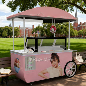 Remolque Congelador Móvil para Helados y Gelato, Carrito de Comida Rápida Remolcable de Metal Resistente a la Corrosión con 2 Estantes - Product Image 6