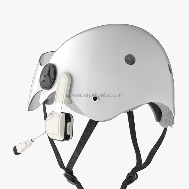 Inveer Lightweight Cycling Headset X2 with Magnetic Mount and Long Boom Microphone for Vintage Helmet blue tooth Kit