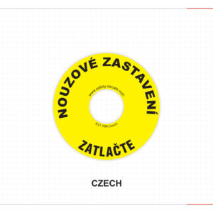 Autocollant adhésif pour bouton d'arrêt d'urgence Nouzove Zastaveni Zatlacte, étanche, résistant aux rayures, résistant à la chaleur, adhésif 3M - Product Image 1