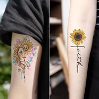 Tatouage Temporaire Adulte Fille Cuisse Poitrine 3D Aquarelle Cheval Elk Temp Tatoo Autocollant Bras Dos Corps Art Maquillage