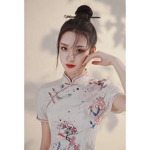 Vestido Qipao Moderno y Elegante, Estilo Chino, <span class=keywords><strong>Hanfu</strong></span>, Estilo Étnico Tradicional para Mujer, Cheongsam con Estampado Mejorado - Product Image 4