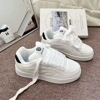 Chaussures de sport décontractées pour femmes H341, blanches, avec semelle extérieure en EVA, semelle intermédiaire en PVC et doublure en PU, idéales pour l'automne