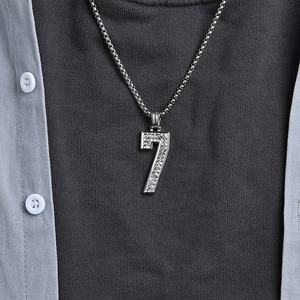 Collar con Colgante de Número 10 de Fútbol, Estilo Hip Hop, Acero Inoxidable, Chapado en Oro de 18K, Completamente Cubierto de Diamantes, para Deportistas - Product Image 2